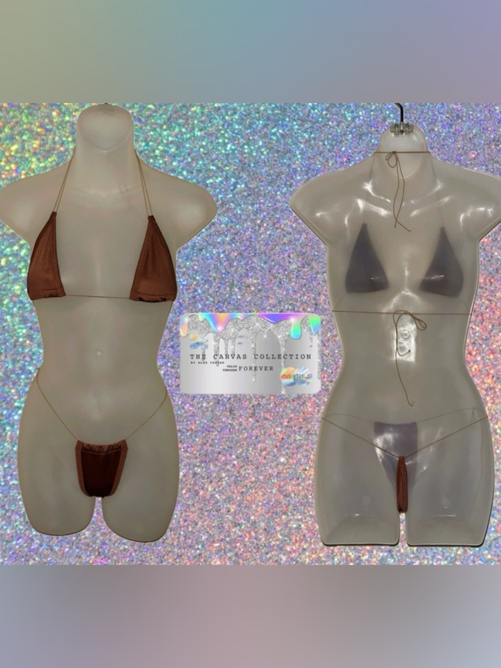 EXOTIC DANCEWEAR: Solid Light Brown 2 piece Bikini Set
